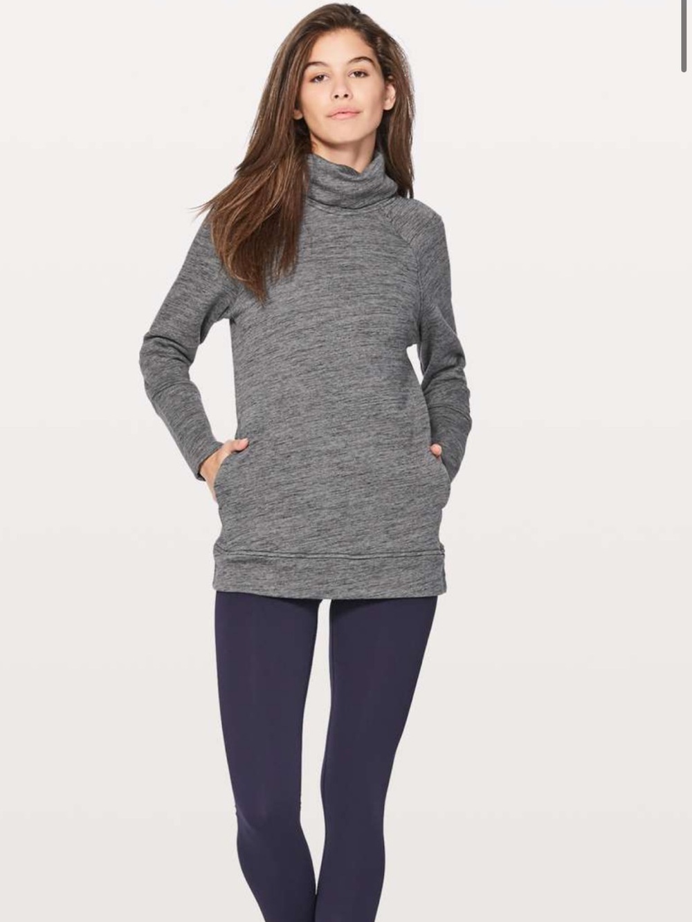lululemon athletica Grey Cowl Neck Pullover Sweater